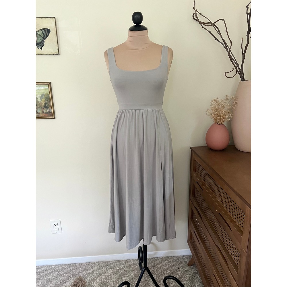 Aritzia Wilfred Free Gray Market Slit Dress